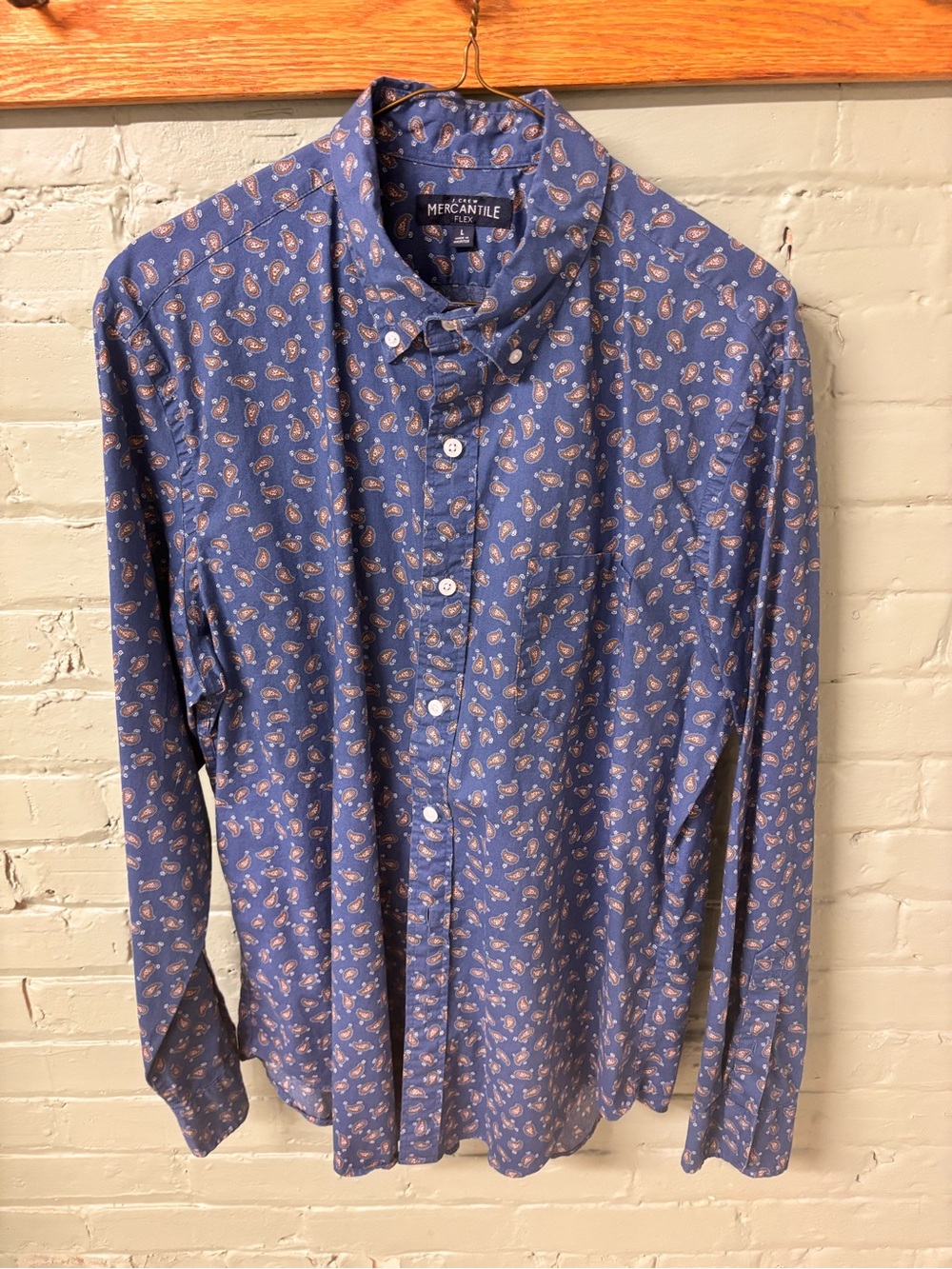 J. Crew Blue Paisley Print Button-Down Shirt